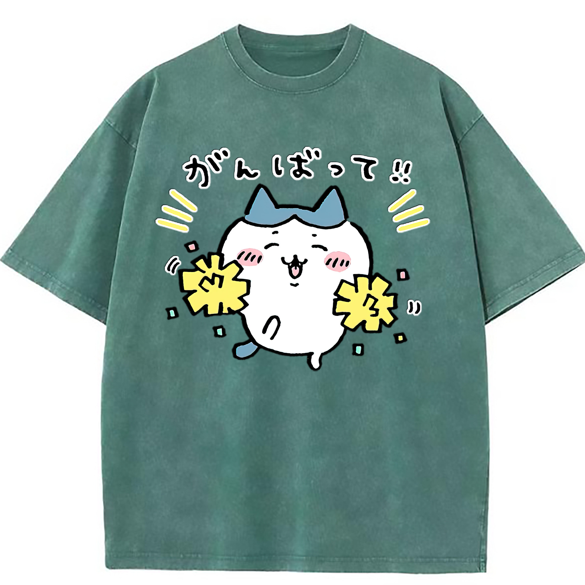 （画像用） ちいかわ ハチワレ Chii-kawa hachiware 綿100% ヴィンテージ風 半袖Tシャツ（フロントプリント）